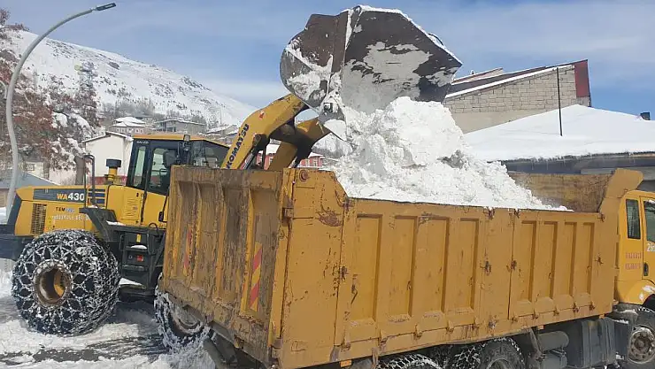 Kamyon, kamyon kar taşınıyor