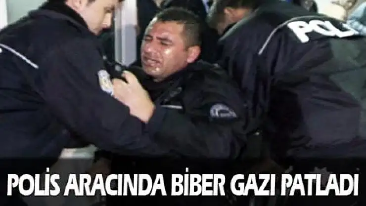 Polis aracında biber gazı patladı