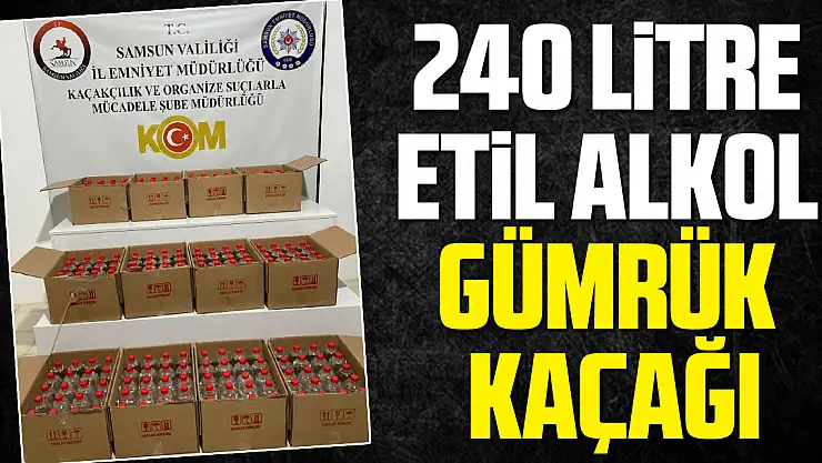 240 Litre etil alkol gümrük kaçağı