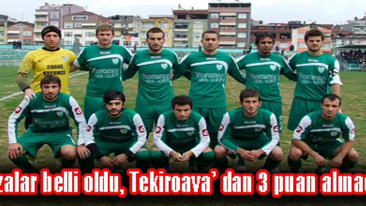 Cezalar belli oldu, Tekiroava' dan 3 puan alınacak