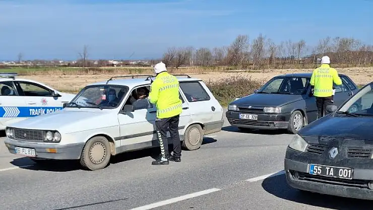 218 araç kontrol edildi