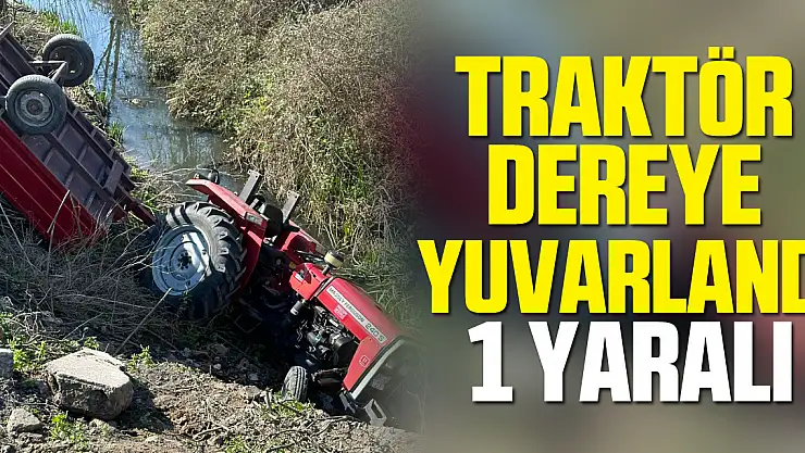 TRAKTÖR DEREYE YUVARLANDI: 1 Yaralı