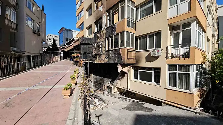 YANGININ İZLERİ BİNA İÇİNDEN GÖRÜNTÜLENDİ