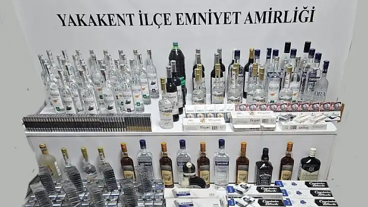 Kaçak alkol ve sigara operasyonuna yakalama