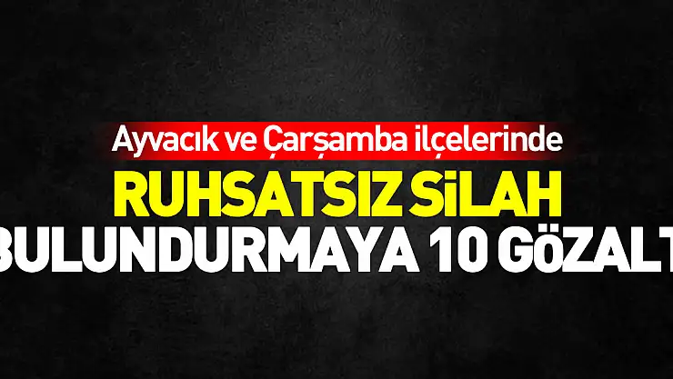Ruhsatsız silah bulundurmaya 10 gözaltı