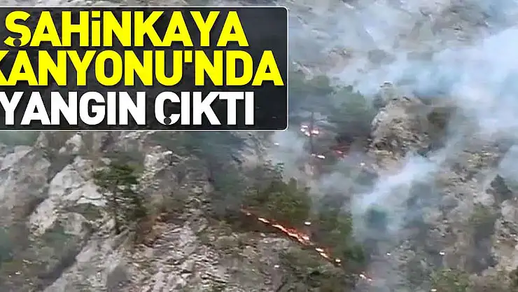Şahinkaya Kanyonu'nda yangın çıktı