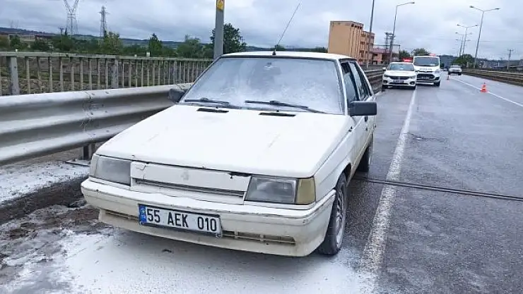 Bafra'da araç yangını