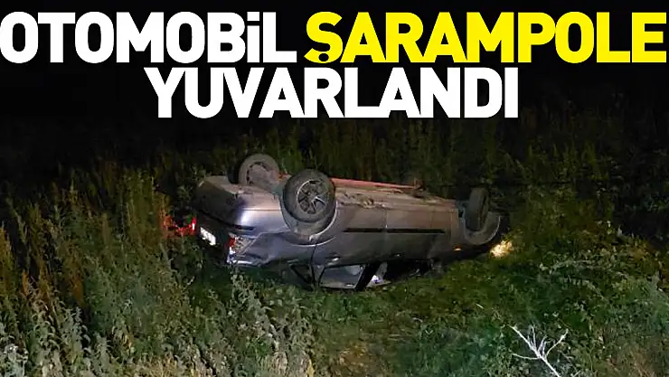 Otomobil şarampole yuvarlandı