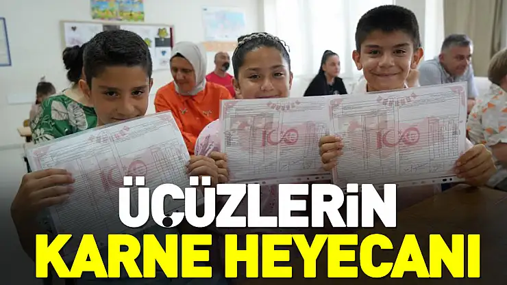 Üçüzlerin karne heyecanı