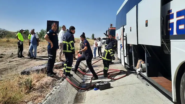 Yolcu otobüsünde  yangın