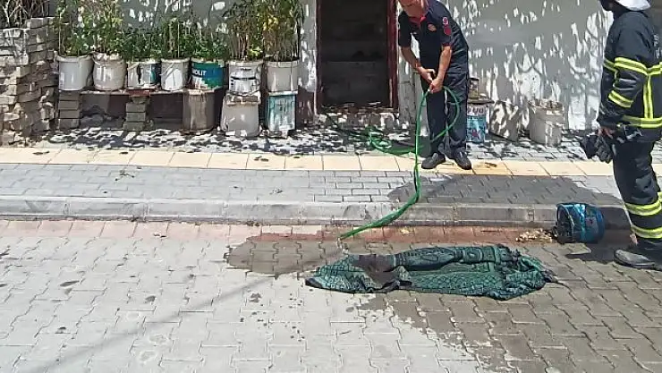 Tüp patlamasıyla alevler yükseldi