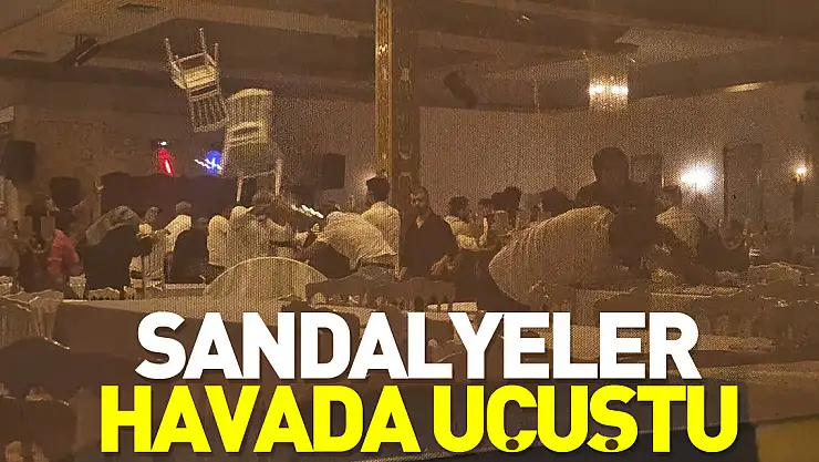 Sandalyeler havada uçuştu