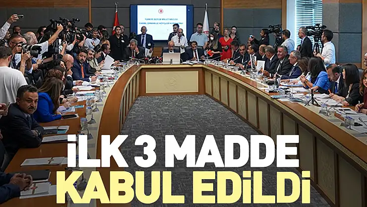 İlk 3 madde kabul edildi