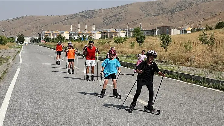 Muşlu kayakçılara, yazın sıcağı engel değil