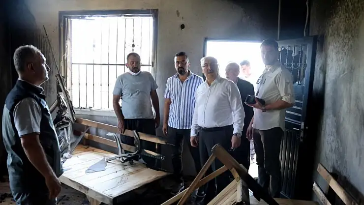 Orman yangınında evi yandı