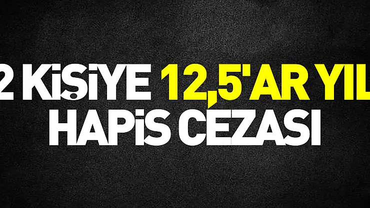 2 kişiye 12,5'ar yıl hapis cezası