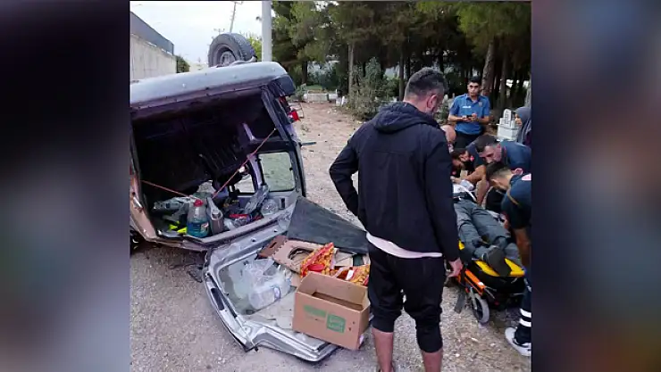 Hafif ticari araç mezarlığa uçtu