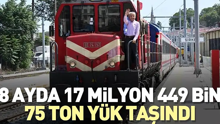 8 ayda 17 milyon 449 bin 75 ton yük taşındı