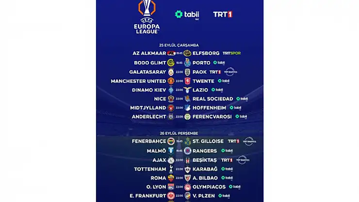 UEFA Avrupa Ligi ilk hafta maçlarıyla başlıyor