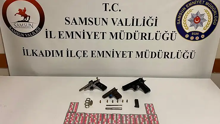 Samsun'da silah ve uyuşturucu ele geçirildi