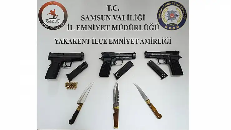 3 ruhsatsız silah ele geçirildi