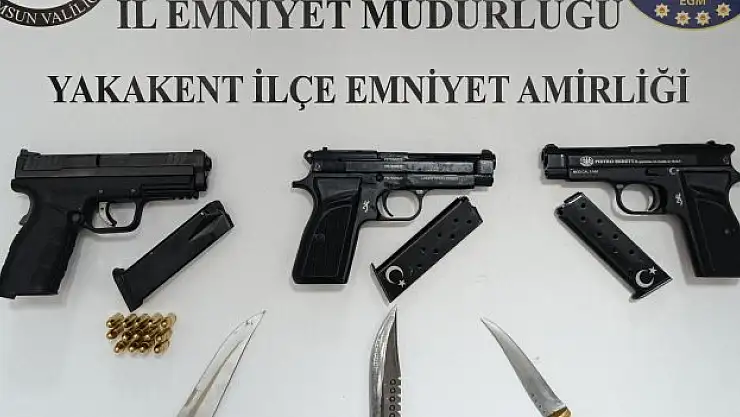 Yapılan aramada 3 ruhsatsız tabanca ele geçirildi