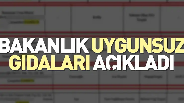 Bakanlık uygunsuz gıdaları açıkladı