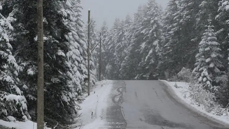 Bolu'nun yüksek kesimlerinde kar etkili oldu