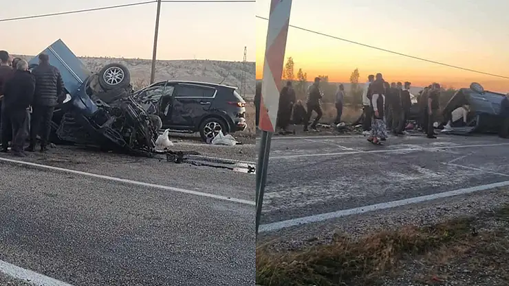 Çorum'da hafif ticari araç ile otomobil çarpıştı