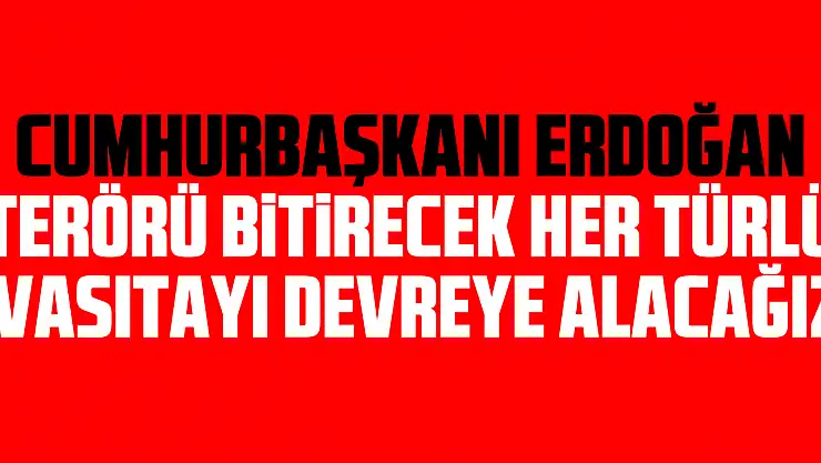 Cumhurbaşkanı Erdoğan: Terörü bitirecek her türlü vasıtayı devreye alacağız