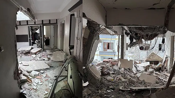 Çorum'da patlamanın yaşandığı ev kameralara gösterildi