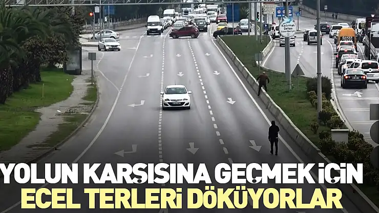 Yolun karşısına geçmek için ecel terleri döküyorlar