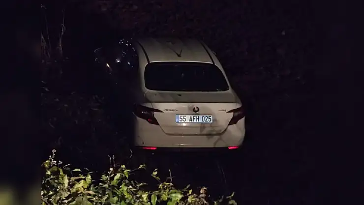 OTOMOBİL TARLAYA DEVRİLDİ