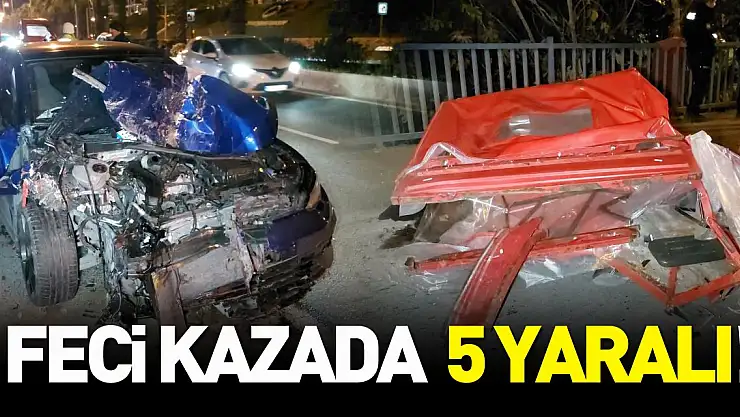 Otomobil, elektrikli bisiklete çarptı: 5 yaralı