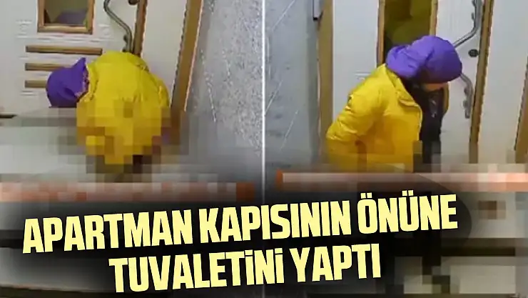 Esenyurt'ta bir kadın, apartman kapısı önüne tuvaletini yaptı