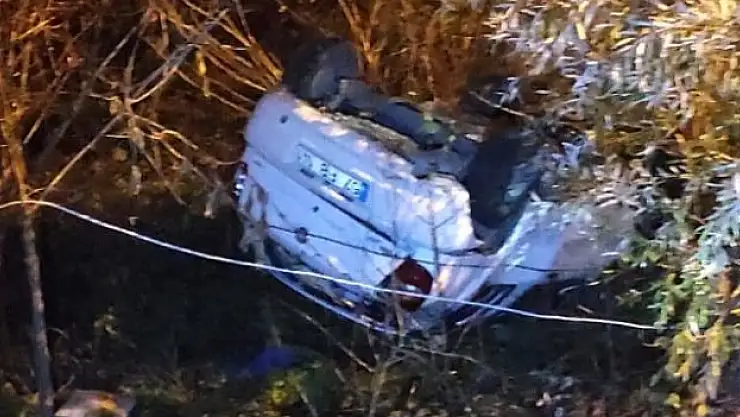 Takla atan sürücü yaralandı