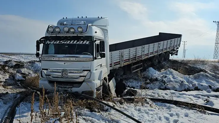 Kontrolden çıkan tır şarampole düştü