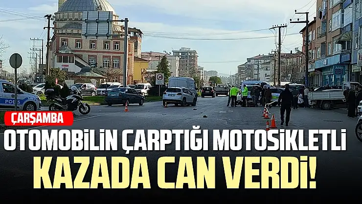 Otomobilin çarptığı motosiklet sürücüsü hayatını kaybetti