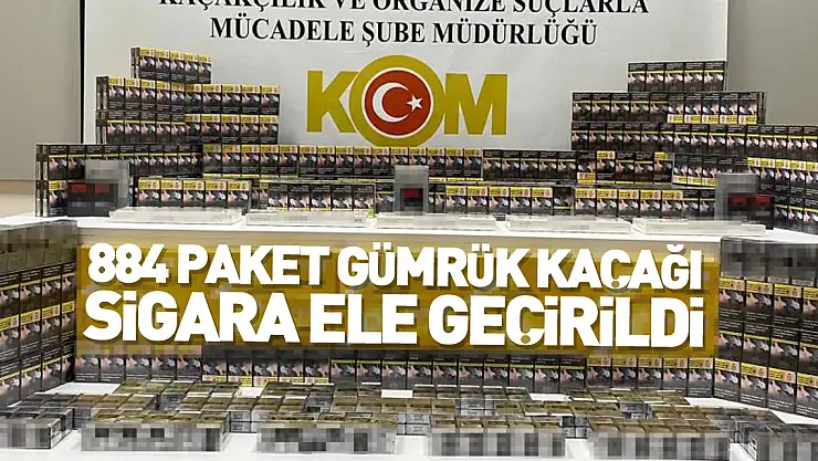884 paket gümrük kaçağı sigara