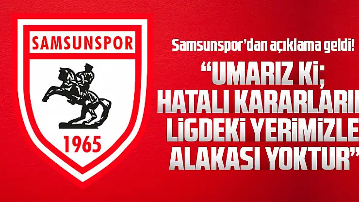Samsunspor'dan Beşiktaş maçı sonrası açıklama!