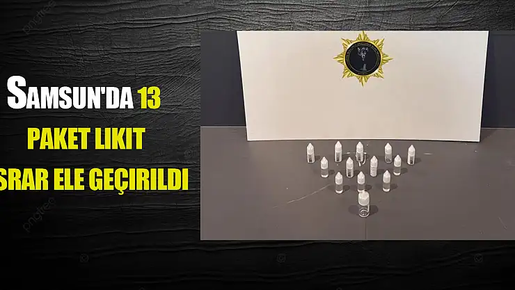Samsun'da 13 paket likit esrar ele geçirildi