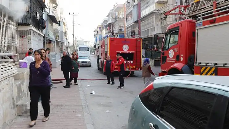 Evde çıkan yangına müdahale edildi