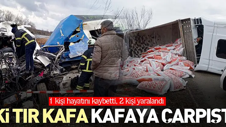 İki tır kafa kafaya çarpıştı