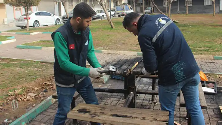 Parktaki bank ateşe verildi