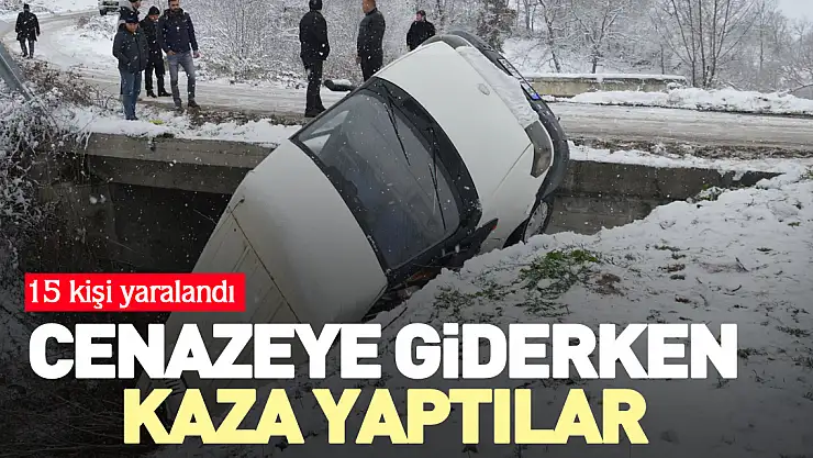 Cenazeye giderken kaza yaptılar