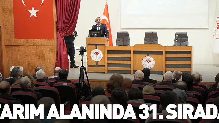 Tarım alanında 31. sırada