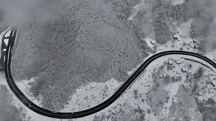 Bolu Dağı'nda kar manzarası