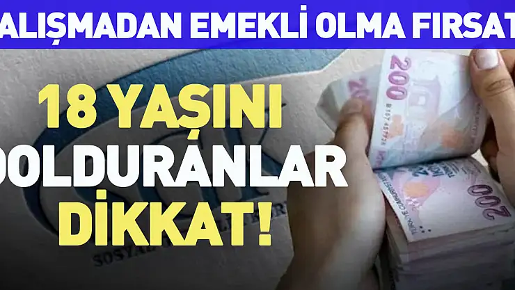 Çalışmadan emeklilik geliyor! Şartlar belli oldu