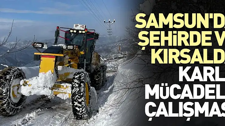 Samsun'da karla mücadele