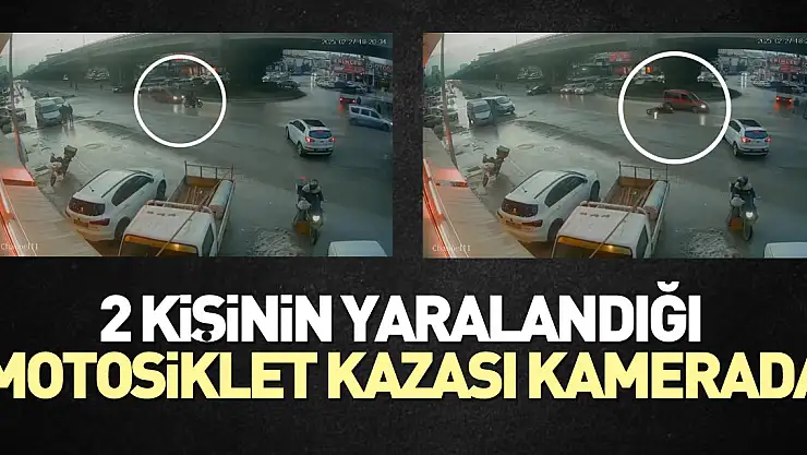 2 kişinin yaralandığı kaza kamerada